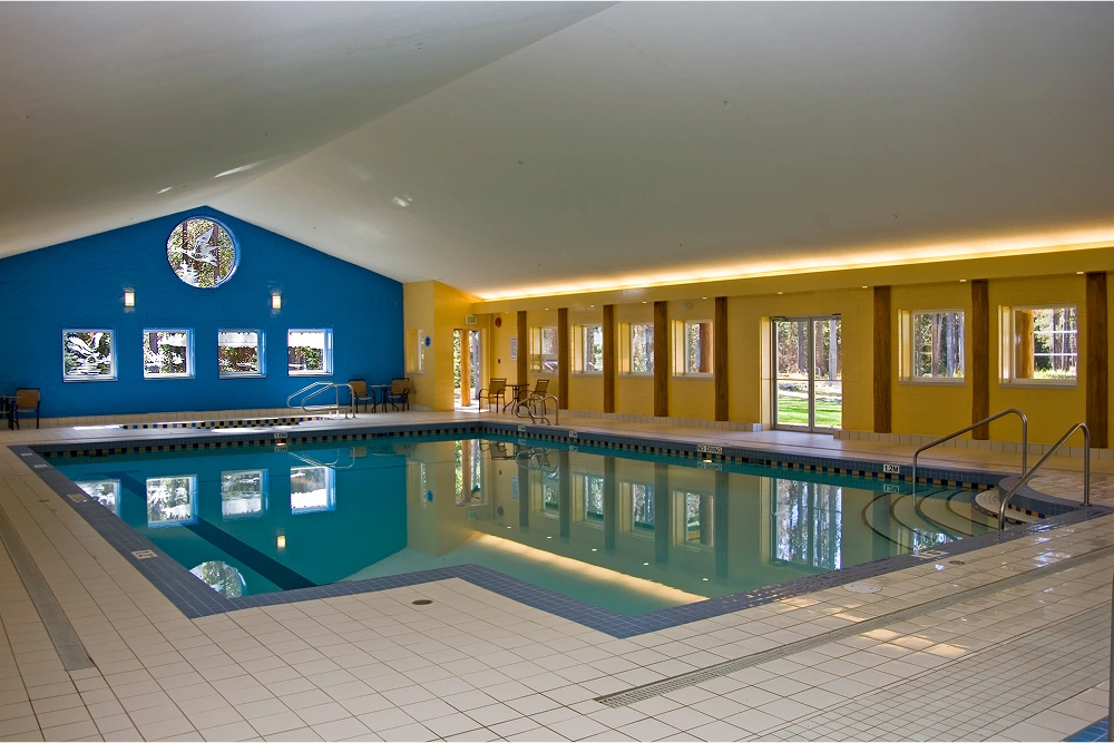 Indoor swimming pool at Manning Park Resort’s Loon Lagoon.
