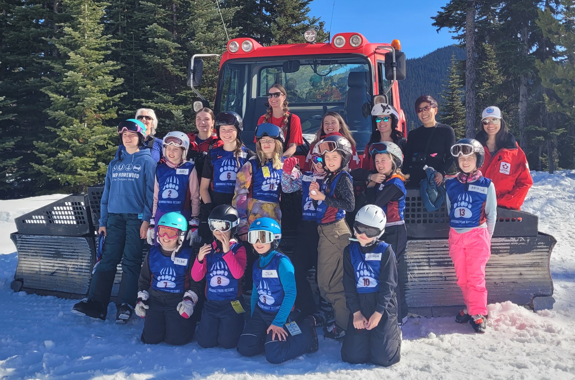 Junior ski patrol event at the Alpine, at Manning Park Resort.